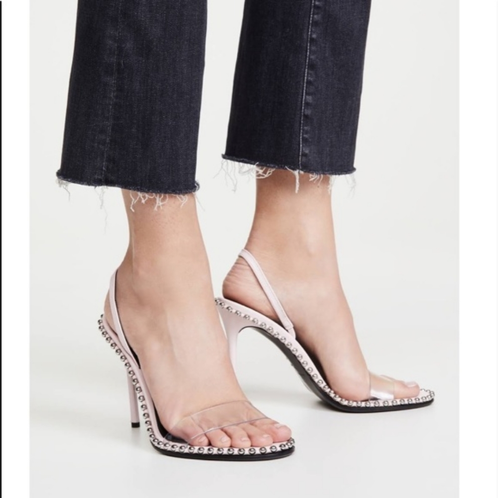 Alexander Wang Pink Clear Beaded Slingback Sandals